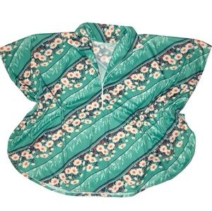 Vintage Floral Cape with Zipper OS